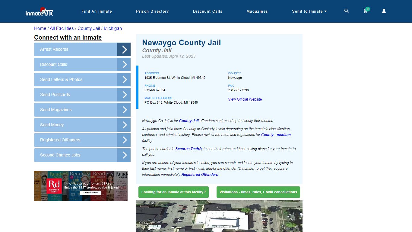 Newaygo County Jail - Inmate Locator - White Cloud, MI