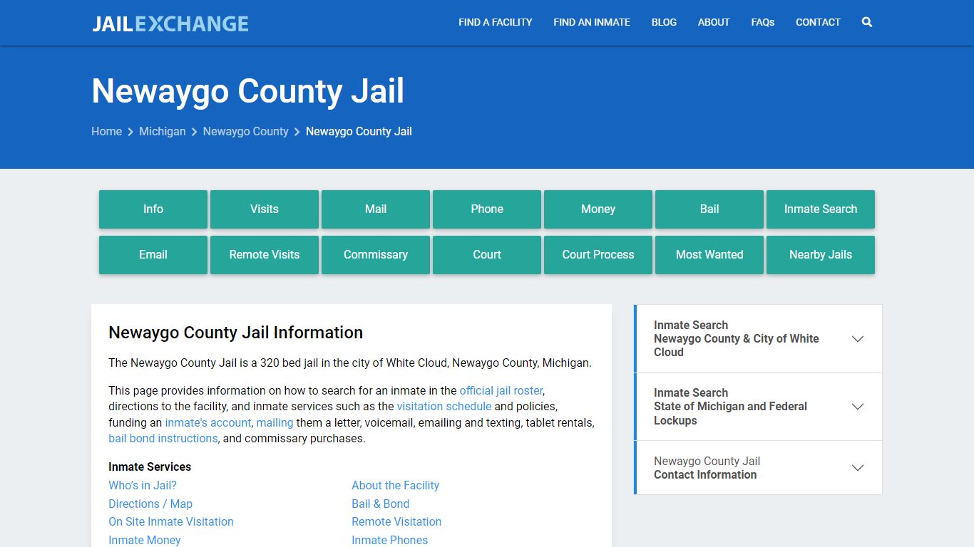 Newaygo County Jail, MI Inmate Search, Information